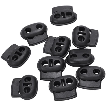 

10 Pcs 4.5mm Dia Double Hole Drawstring Cord Locks for Clothing Hood