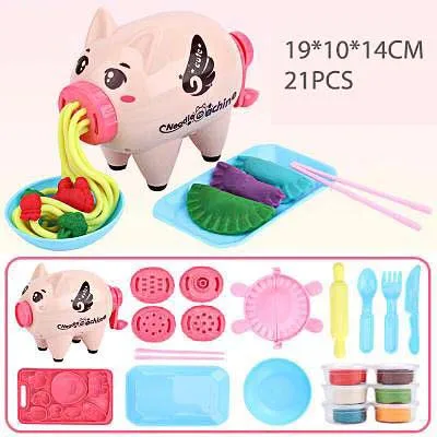 Белый Diy творческая глина тесто машина плесень мода игрушка костюм 3d цвет грязи волос резка свинья лапша детей ремесленных подарок пластилин - Цвет: Белый