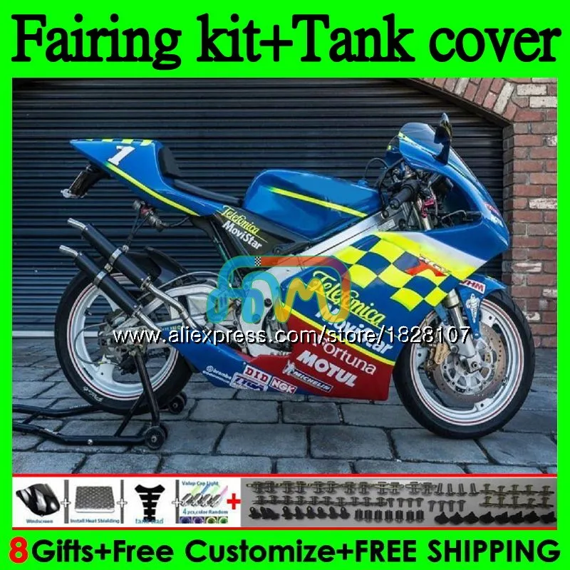 Комплект+ майка для SUZUKI RGV-250 RGV250 SAPC VJ22 103BS. 77 VJ21 RGV 250 92 93 94 95 Movistar СИНИЙ 96 1992 1993 1994 1995 1996 обтекатель