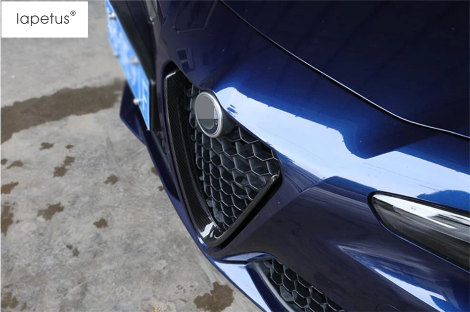 Аксессуары Lapetus подходит для Alfa Romeo Giulia- Передняя головка средняя решетка гриль формовочная крышка отделка/углеродное волокно стиль