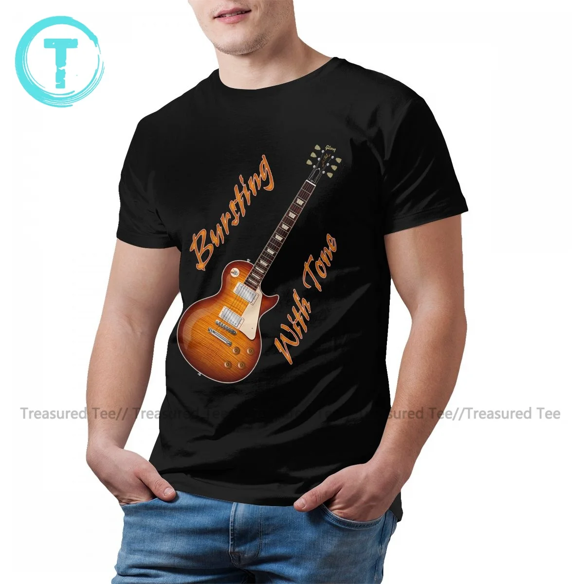 Electric Guitar Tshirt Fun Cotton Short 