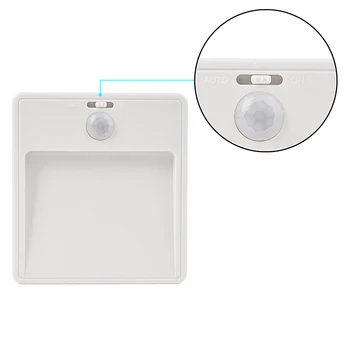 

Motion sensor LED light square night wireless indoor white installation convenient compact and practical