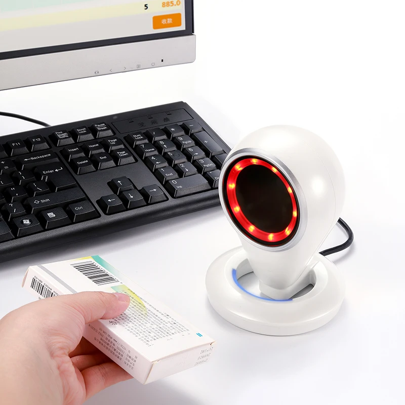 Aggressive Performance 2D/QR/1D Desktop Barcode Scanner For Retail supermarket store POS QR Scan & Pay