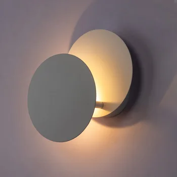 

Hartisan Round Wall Lamp LED 360 Degree Rotation Adjustable Bedroom Bedside Light Modern Decoration Indoor Lighting Wall Sconce
