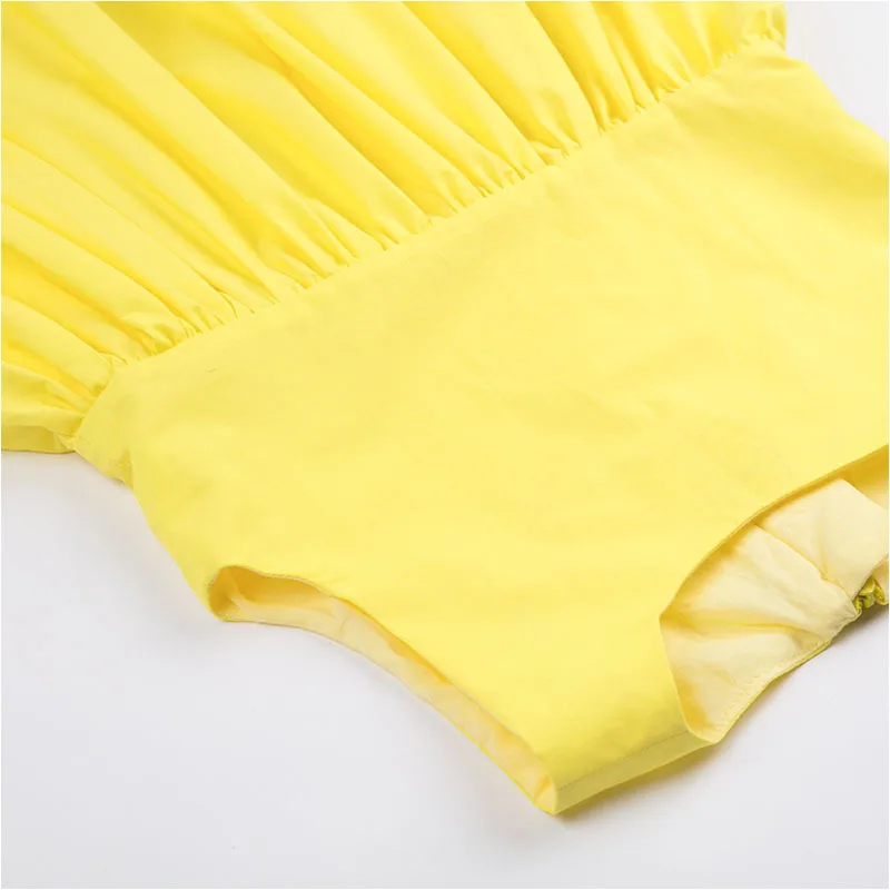 

Tk19023dr Girls' Shirt Playful Fruit Banana Embroidery Crew Neck Sleeveless Dress Mini Dress