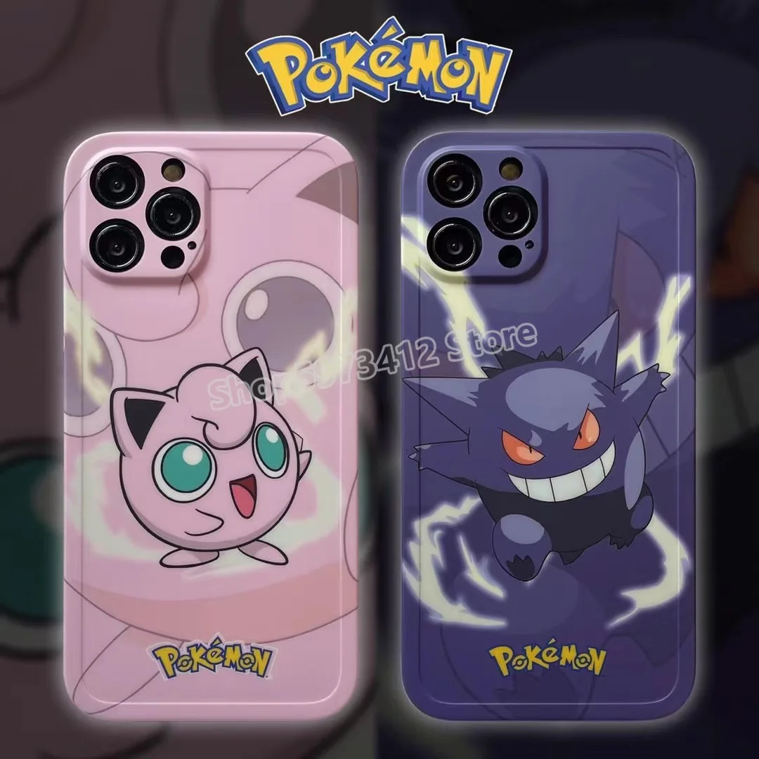 Cartoon Anime Pokemon Mobile Phone Case for Ipone 13pro 12promax Apple 7 8plus Soft XR 11 Pikachu Gengar phone accessories | Дом и сад