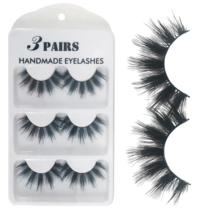 

3pairs Faux 3D Mink Lashes Set Natural Long False Eyelashes Dramatic Volume Fake Lashes Makeup Extension Eyelashes