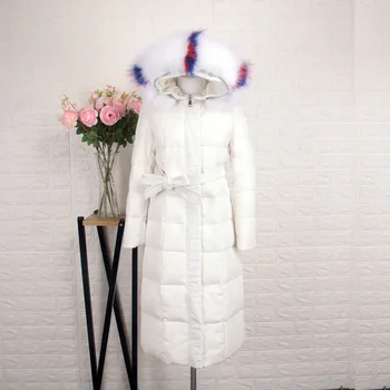 

2019 Large Fur Collar Long Women Winter Coat White Duck Down Female Down Jacket Solid Thick Warm Outwear Coats Plus Size 2XL