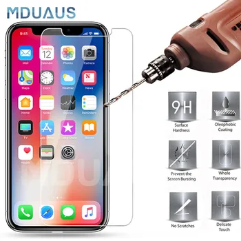 

0.22mm 9H Tempered Glass on the For iPhone 8 7 6 6S Plus 5 5S SE Screen Protector For iPhone X XR XS 11 Pro Max Protective Flim