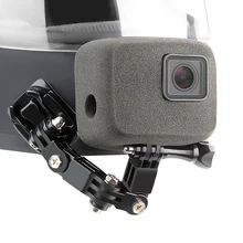 SOONSUN шлем лицевая сторона Поддержка крепление адаптера+ ветер Шум уменьшить пенопластовая ветрозащитная губка для экшн-камеры GoPro Hero 7/6/5 Go Pro аксессуар