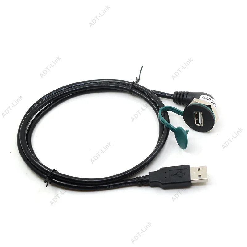 USB 2,0 Штекерный к женскому socke кабель угловой изогнутый локоть дизайн USB разъем адаптер машина инструменты Панель Крепление отверстие размер 22 мм