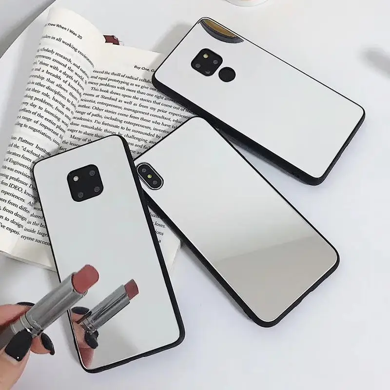 

Acrylic Makeup Mirror Phone Back Case For iPhone 11 Pro Max 2019 Soft TPU Border Cover For iPhone11 Pro 11Pro Max Shockproof