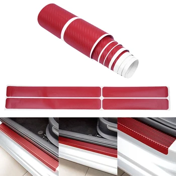 

Anti-skid Stickers Decal Front/Rear Set 4pcs Carbon Fiber Anti-Scratch