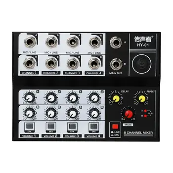 

Mini Mixing Audio Sound Mixer 8 Channel Karaoke Microphone Amplifier Console