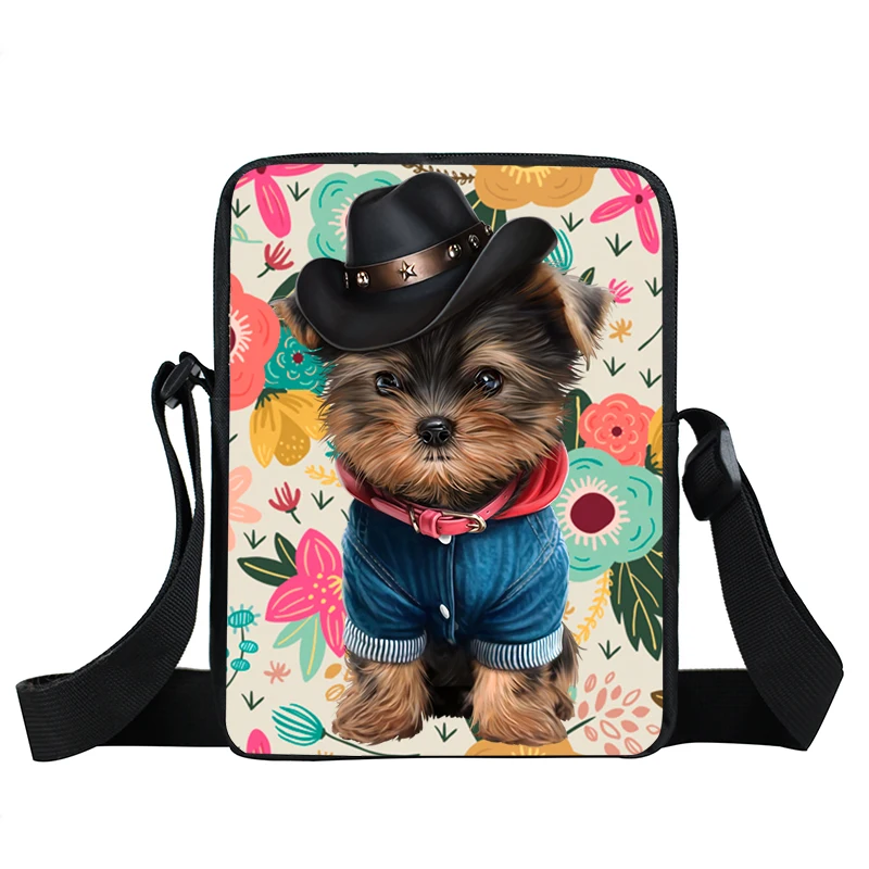 Милая собака Йоркширский терьер/Французский бульдог/такса мини сумка-мессенджер женская сумка для девочек сумка на плечо для мальчиков сумки с ремнем через плечо - Цвет: XKB-GG120