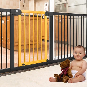 

Baby Safety Gate Kids Security Fences Children Stairs Dog Cat Pet Isolating Isolating Barrier Door Wood Safety Fence More Sizes