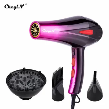 

CkeyiN Electric 4000W Hair Dryer Fast Styling Power Blow Dryer Hot And Cold Adjustment With Two Nozzles Salon Strong Blowdryer