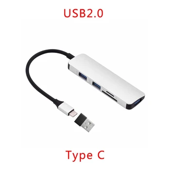 

USB+Type C 5in1 Hub Adapter 3 USB 3.0 SD/TF Card Reader for Macbook PC S9 Xiaomi