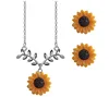 Boucles d'oreilles en forme de tournesols dorés pour femmes, 1 paire, jolis, jolis, simples, Style marguerite, fleur, tendance, nouveauté ► Photo 3/4