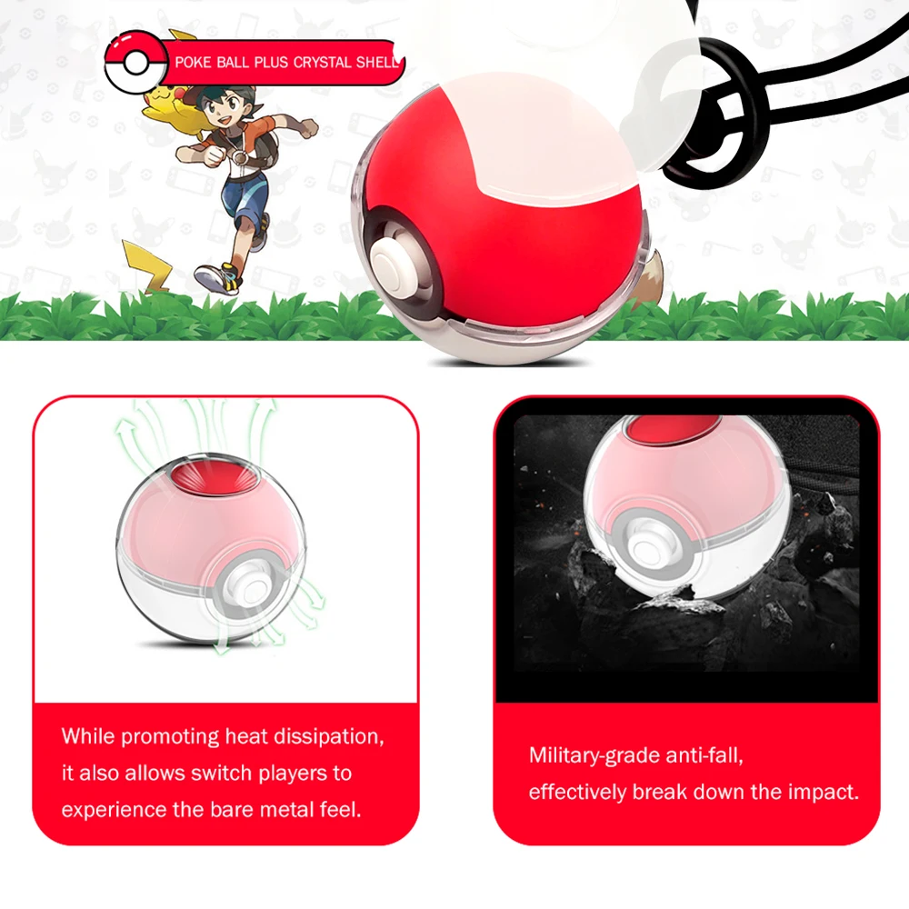 Портативный чехол для переноски для контроллера nintendo Poke ball Plus Switch, аксессуар для игры Pokémon LetsGo Pikachu Eevee