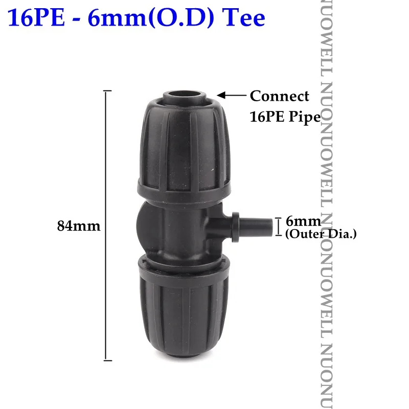 2pcs New 16mm LDPE Pipe Connectors Lock Nuts Garden Water Connector Farm Watering Agricultural Irrigation Pipe Hose Connector 