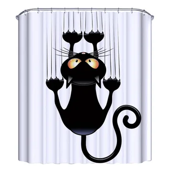 

Bath Shower Curtain Bathroom Curtain Fabric Curtains For Bathroom 2020 Summer Waterproof Cat Shower Curtains