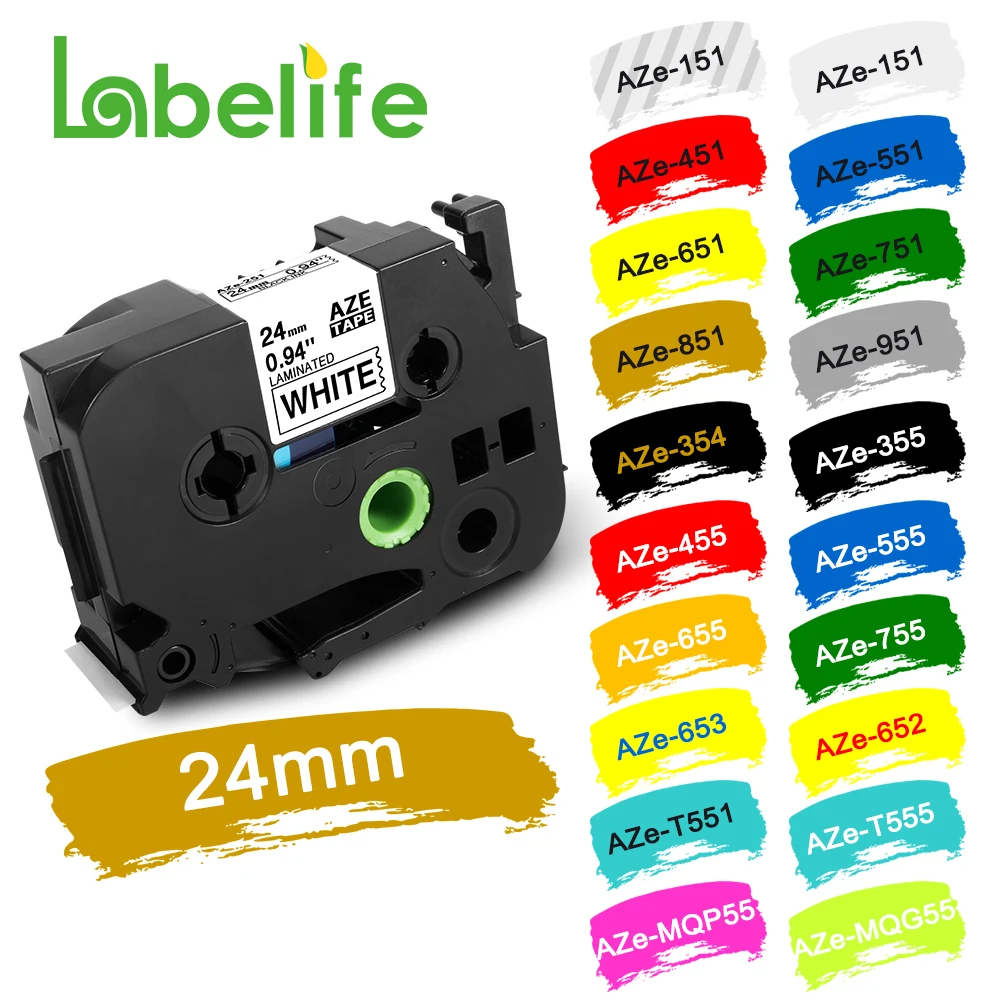 Compatible TZ-651/TZe-651 Black on Yellow Label Tape 24mm x 8m for Brother P-Touch Label Printing Machines