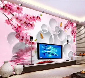 

CJSIR Custom Photo Wallpaper Mural Wall Sticker Dream Plum Blossom 3D TV Backdrop Papel De Parede Wallpaper for Walls 3 d