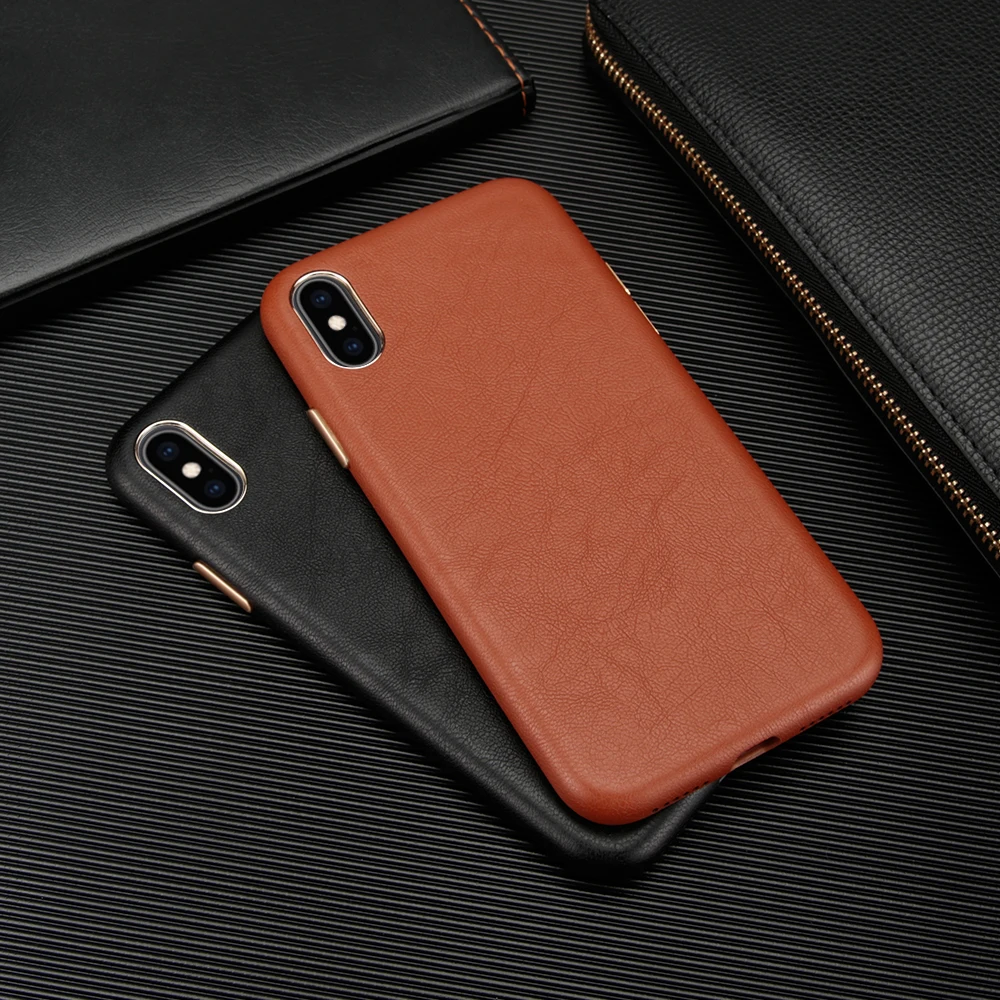 Роскошный Ультратонкий кожаный чехол накладка для Apple iPhone X XR XS Max 7 8 Plus|Бамперы| |