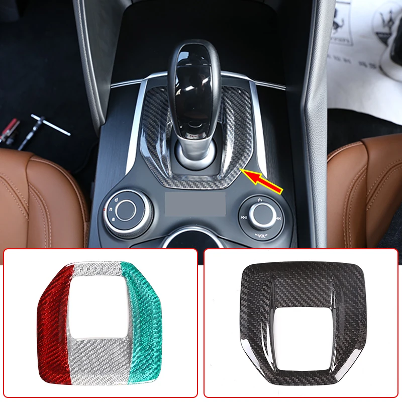 

Carbon Fiber Car Center Console Gear Shift Panel Cover Trim Sticker ABS For Alfa Romeo Giulia Stelvio 2017-2019 Car Accessories