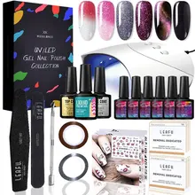 Modelones 16 ピース/ロットネイルアートジェルポリッシュ Led ランプネイルツールマニキュアキット半恒久的なハイブリッド Led ゲルラッカー爪ポリッシュセット(China)