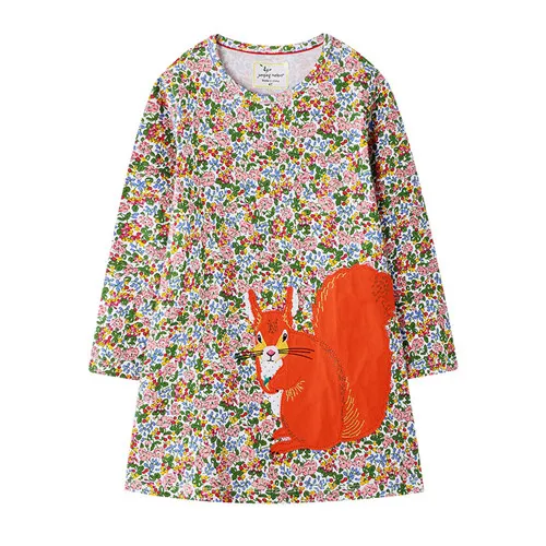 Одежда для девочек с длинными рукавами и изображением единорога; вечерние платья-пачки для малышей; хлопковое платье принцессы; милый подарок на день рождения; детское платье на Хэллоуин - Цвет: T7201 Animal