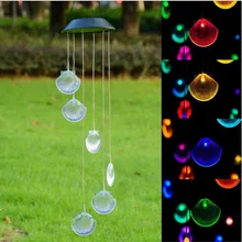 Solar Wind Chime Constant And Solar Color Changing Wind Chime Big Shell Colorful LED Lights Solar Garden Lamp
