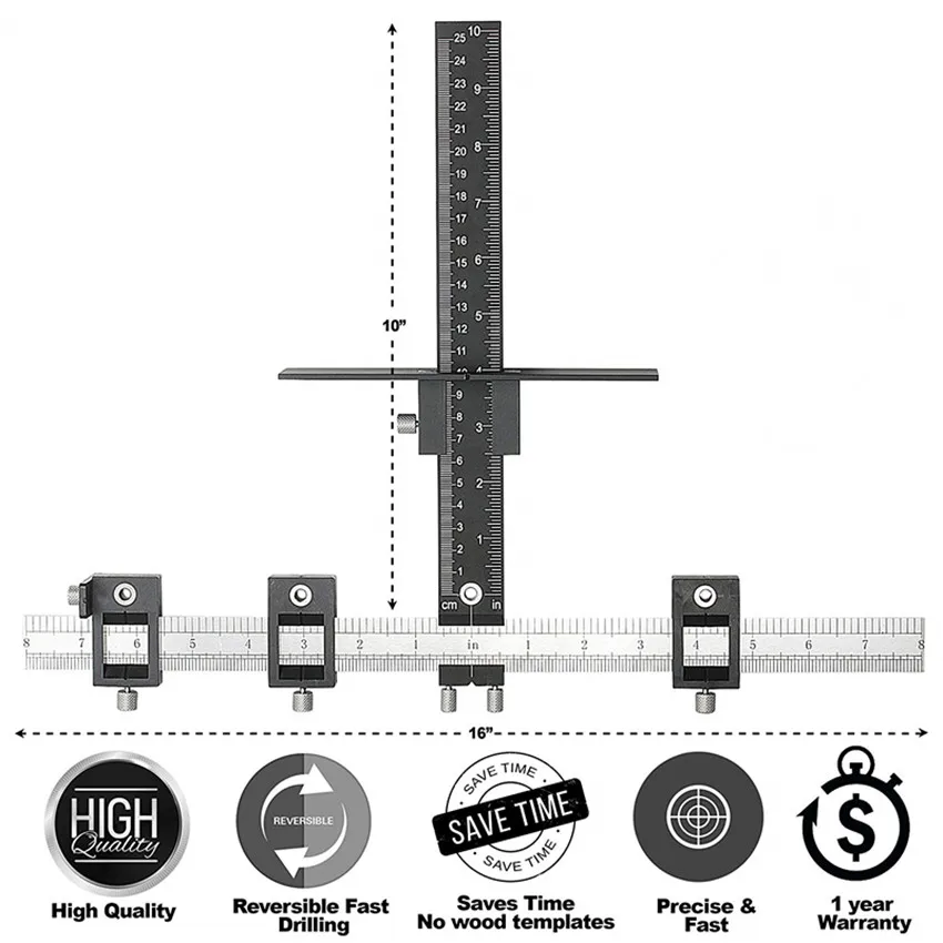 Электроинструменты Дырокол локатор, сверлильная направляющая втулка шкафа оборудования джиг, шаблон древесины бурения дюбеля для установки ручек