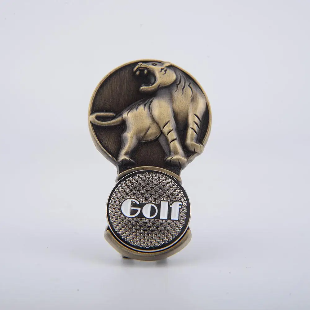 Китайский Зодиак тигр спортивный Магнитный Мяч Для Гольфа Маркер Шляпа Зажим