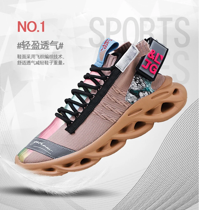 New Men Running Shoes Trend Couple Sneakers Lightweight Comfortable Cushioning Sport Shoes High Elastic Non-slip Wear Shoes35-46
