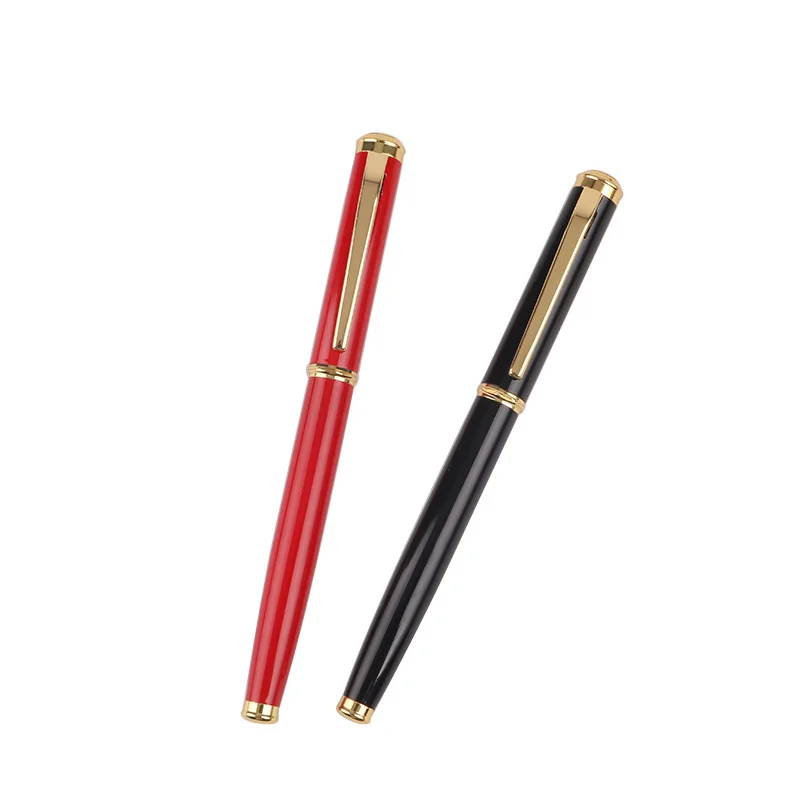 Персонализированная подарочная ручка с логотипом на заказ, роскошная офисная деловая металлическая авторучка, приятная на ощупь красная ручка для письма школьника