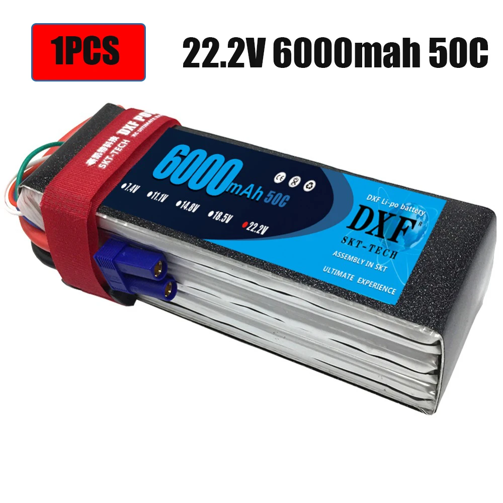 Аккумулятор DXF 7,4 V 22,2 V 6S 2S 5200mah 6000mAh 50C Burst 100C для радиоуправляемого автомобиля квадрокоптера вертолета самолета