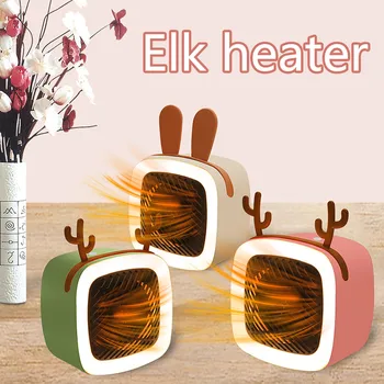 

Cartoon Personal Mini Space Heater Fan Portable Electric Home Office Indoor Use With Nught Light Low Noise Heater Calentador