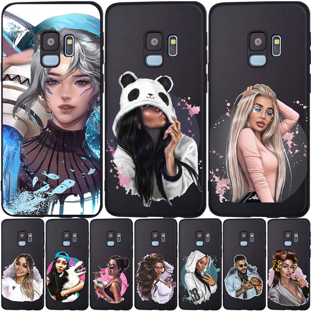 Модный красивый черный телефонный чехол с длинными волосами для Samsung S11 S10 S9 S8 Plus S7