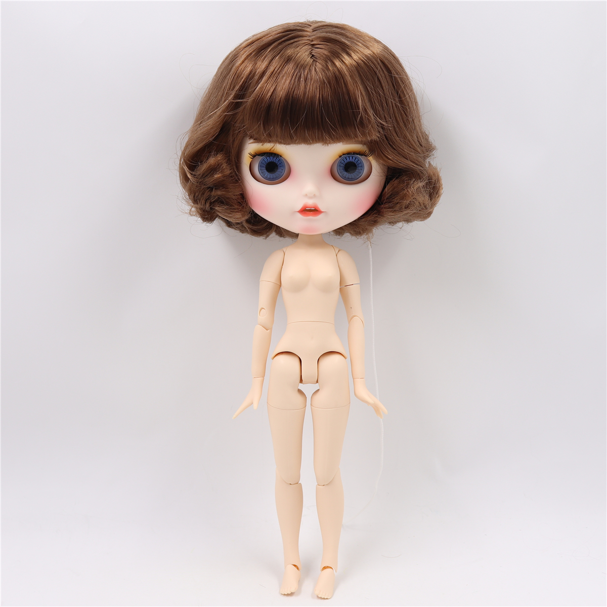 Neo Blythe Doll with Brown Hair, White Skin, Matte Dreamy Face