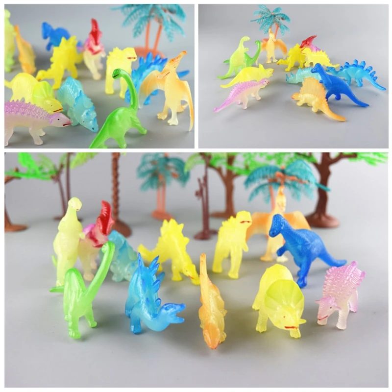 12 шт./компл. мини Животные динозавр симулятор игрушки играть в натуральную величину модель динозавра экшн FiguresGlow в темное время суток игрушки