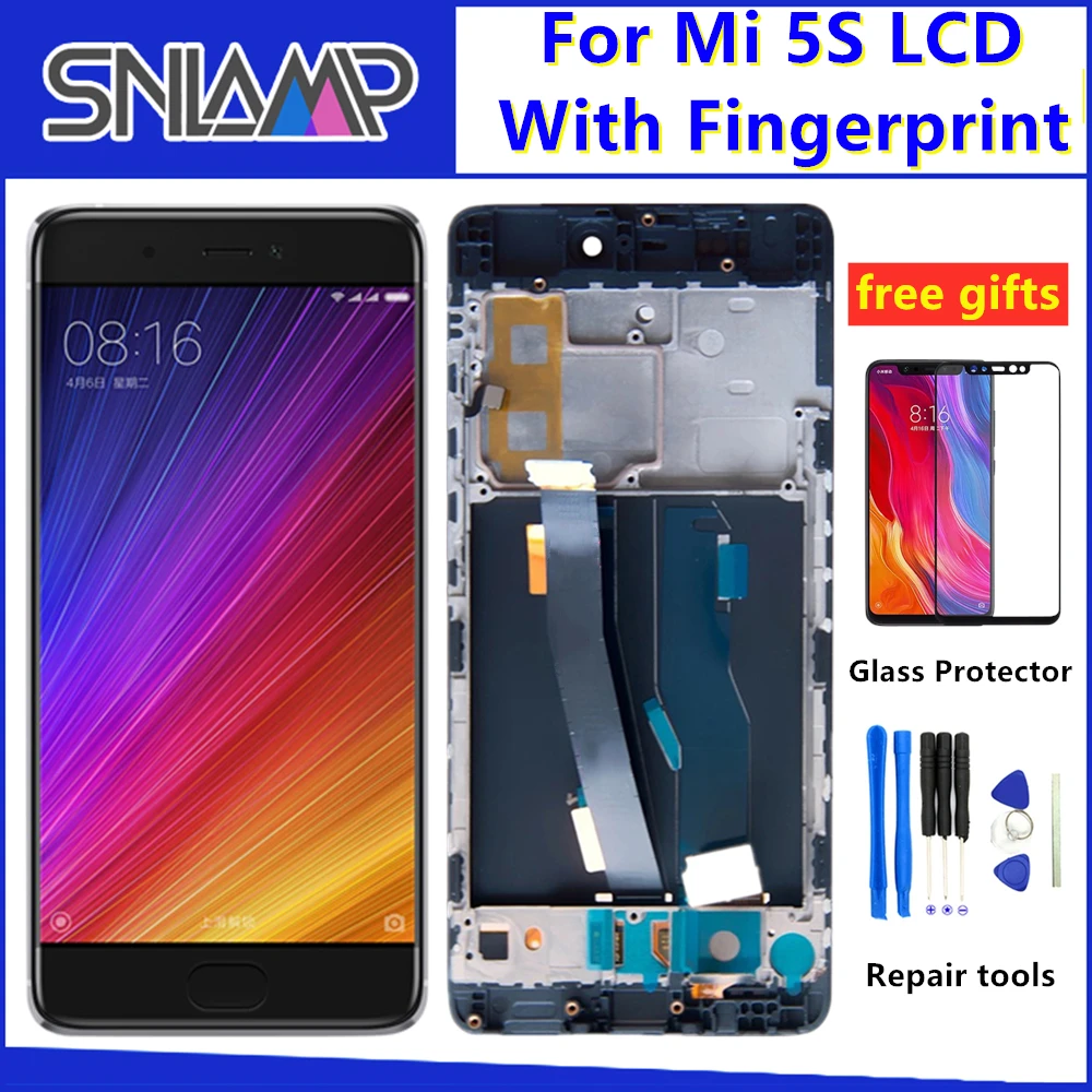 

5.15" Original LCD For Xiaomi Mi5S MI 5S Display Touch Screen With Frame + Touch Panel Digitizer With Fingerprint