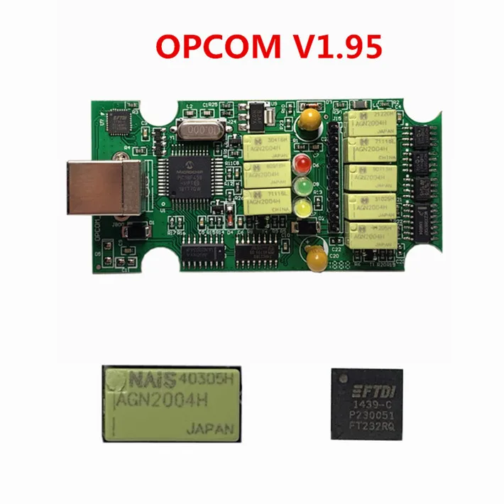 10 шт./лот высокое качество Opcom V1.59 V1.70 V1.95 V1.99 PIC18F458 чип FTDI OBD II OBD2 диагностический инструмент для Op-el Op COM CAN BUS - Цвет: opcom 1.95