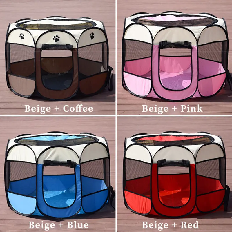 Portable Pet Dog Playpen Tent Crate Room Foldable Puppy Exercise Cat Cage Waterproof Outdoor Mesh Shade Cover Kennels Fences