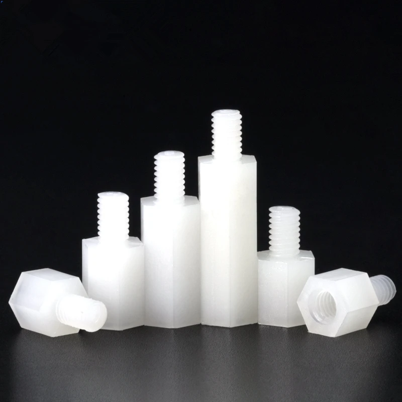 Plastic Standoff Spacer 50pcs M2/M2.5/M3/M4*L + 6mm Thread Black/white Spacing Screw For PCB Motherboard Fixed Nylon