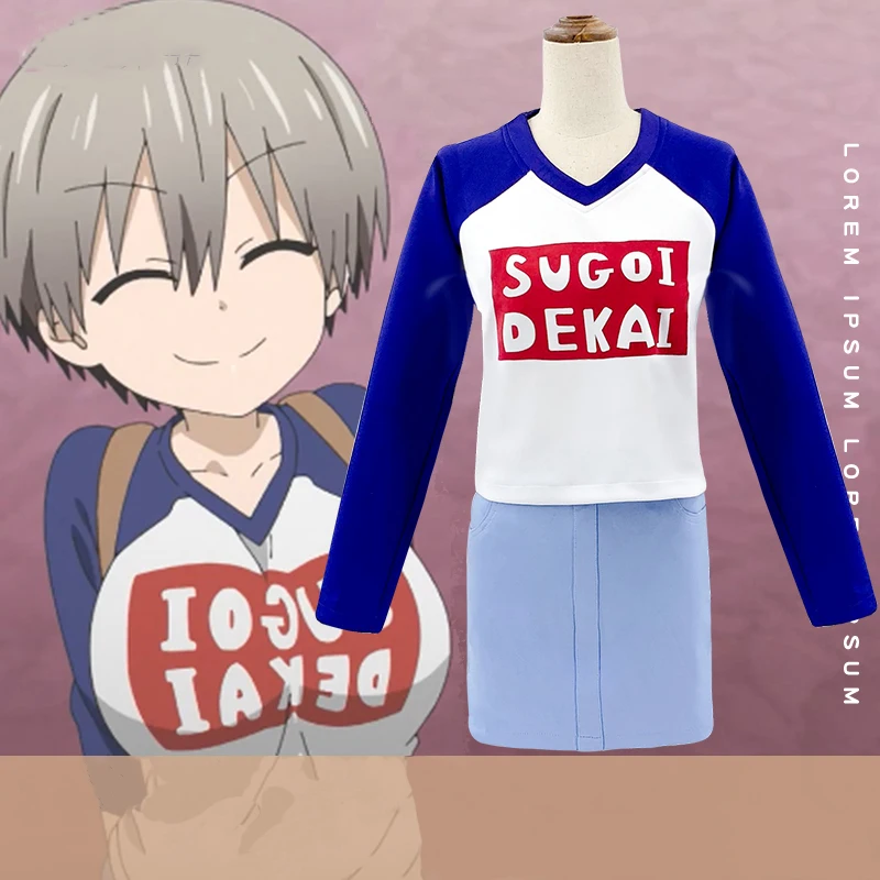 

Anime Uzaki-chan Wants to Hang Out! Cosplay Costume Uzaki-chan wa Asobitai! Uzaki Hana Top+Skirt Halloween OutfitsUniforms Set