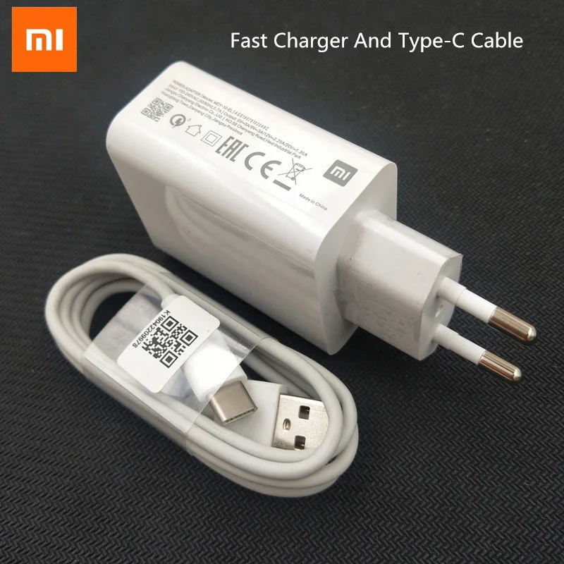 65 watt charger phone Xiaomi Mi 9 9T 10 Pro 27W Turbo Charger USB EU plug Adapter Fast charging Type C Cable For Mi 11 10T pro Redmi 9 10X Note 9 9s airpods usb c Chargers