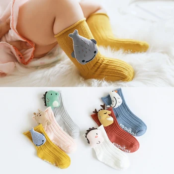 

Baby Knee High Anti Slip Socks Boys Girls Summer Long Socks Kids Newborn Infant Toddler Cute Cotton Funny Animal Dinosaur Sock