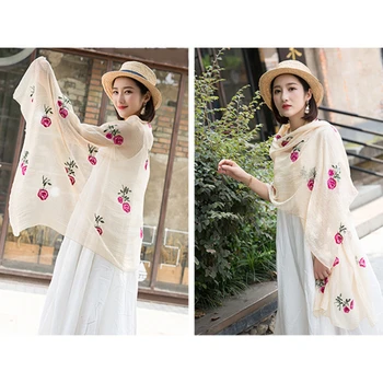 

2020 New Brand Women Scarf Spring Summer Silk Scarves Shawls and Wraps Lady Pashmina Beach Stoles Hijab Foulard Chiffon Floral